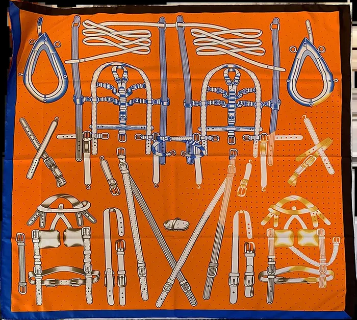 Luxe Silk Square Scarf – Orange Bit Equestrian