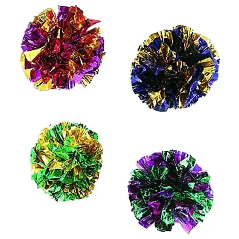 Spot Assorted Mylar Balls Cat Toy 1.5 4 pk